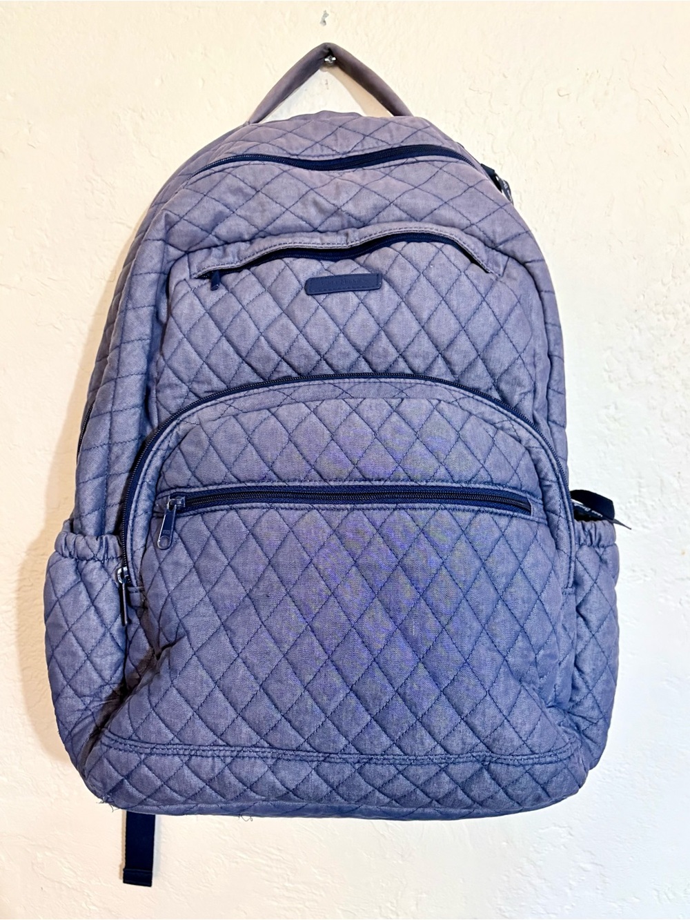 Vera Bradley Essential Backpack is large college laptop blue denim